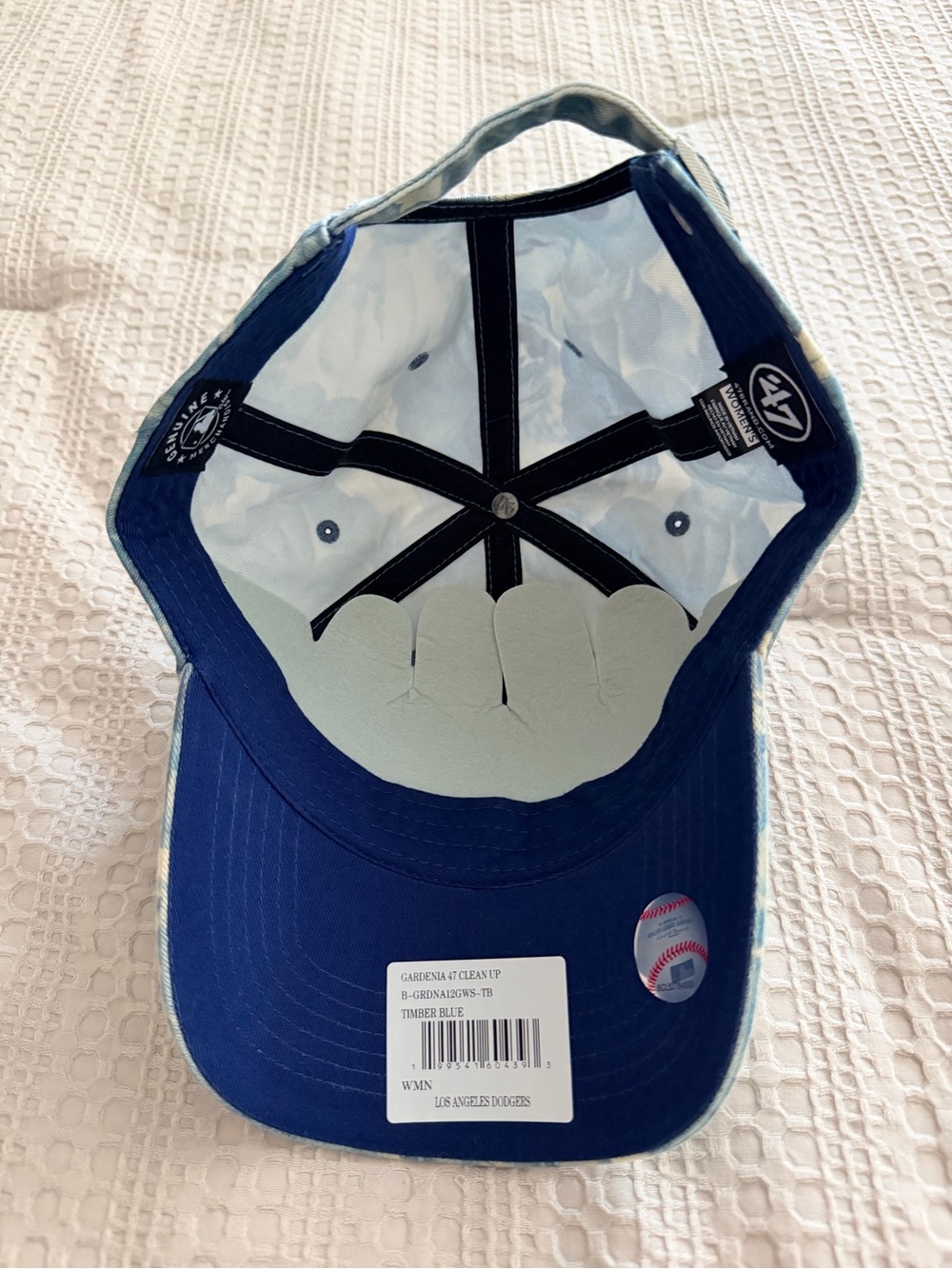 47 LA Dodgers Women's Floral Baseball Cap - Blue & White - Picture 2 of 2